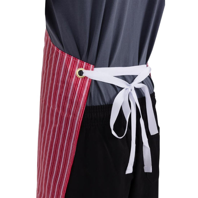 Tablier bavette déperlant rouge et blanc - Whites Chefs Clothing