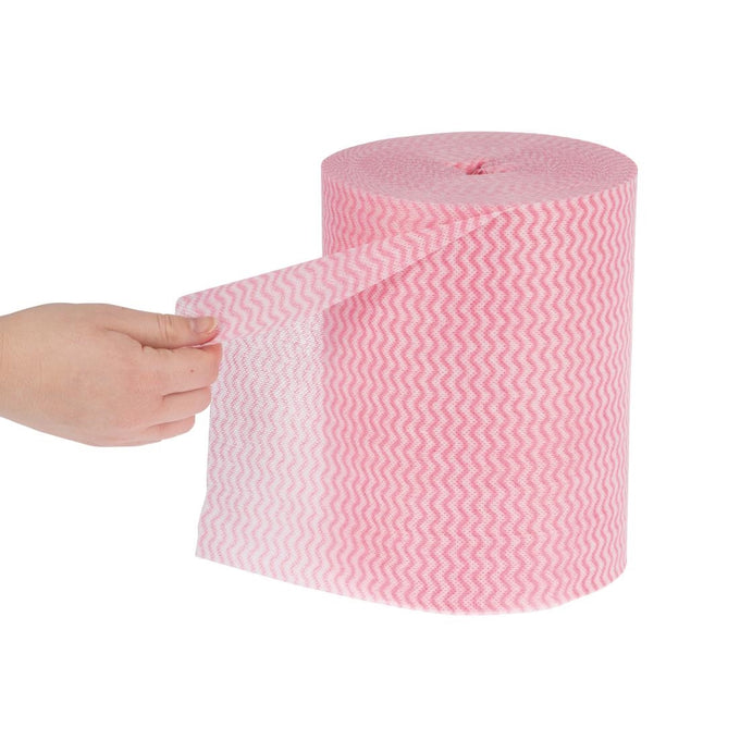 Chiffons tout usage antibactériens rouges (lot de 200) - Jantex