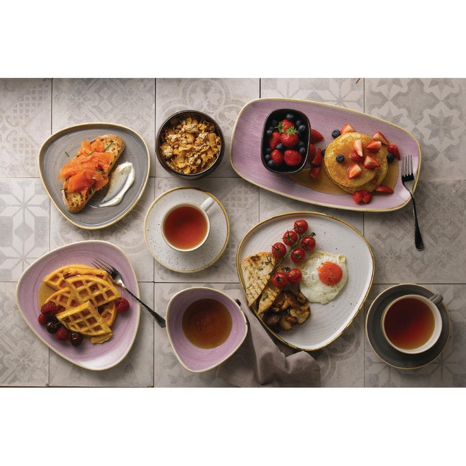 Assiettes triangulaires Stonecast Lavender Lotus 228 mm (lot de 12) - Churchill