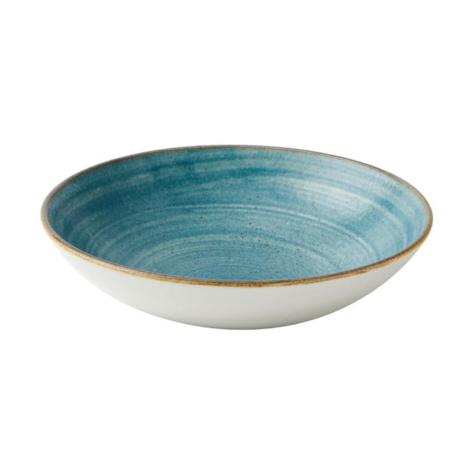Assiettes coupes rondes Stonecast Raw Teal 182 mm (lot de 12) - Churchill