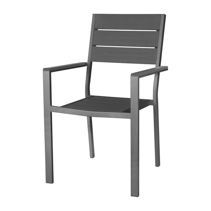 Fauteuils à lattes Valletta gris (lot de 4) - Bolero