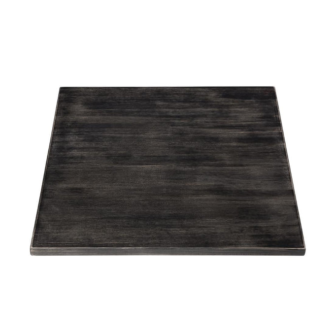 Plateau de table carré pré-percé vintage noir 700 mm - Bolero