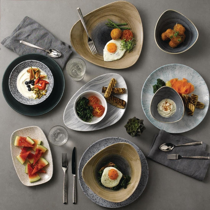 Assiettes rondes Stonecast Patina Rustic Teal 288 mm (lot de 12) - Churchill