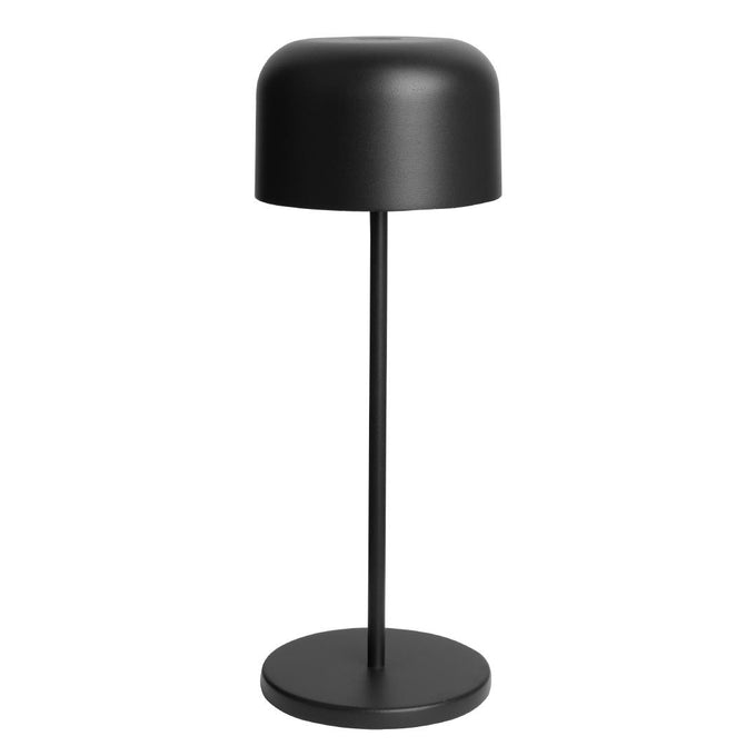 Lampe de table avec abat-jour rond Lucca noire 300 mm - Olympia