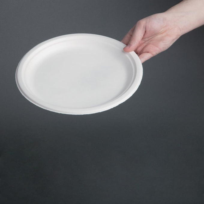 Assiettes en bagasse compostables 26 cm (lot de 50) - Fiesta Compostable