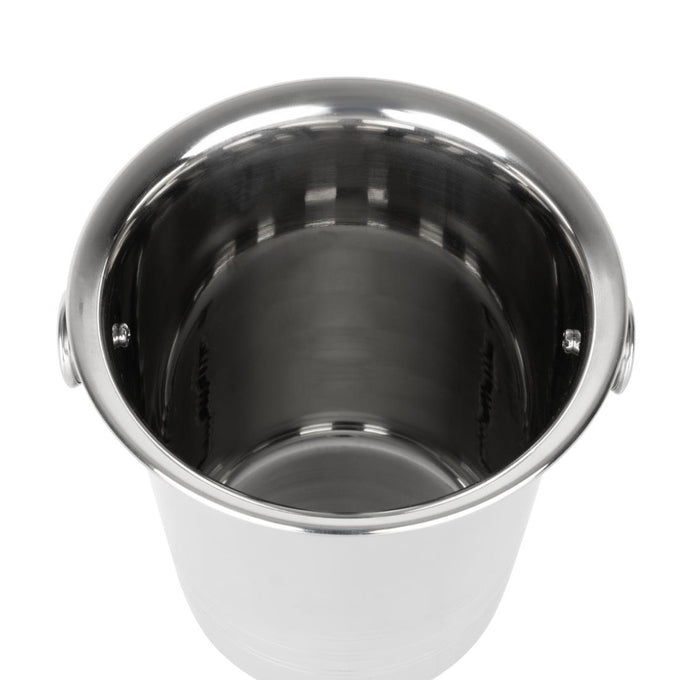Seau à glace en acier inoxydable avec poignées et rainures 1050 ml - Olympia