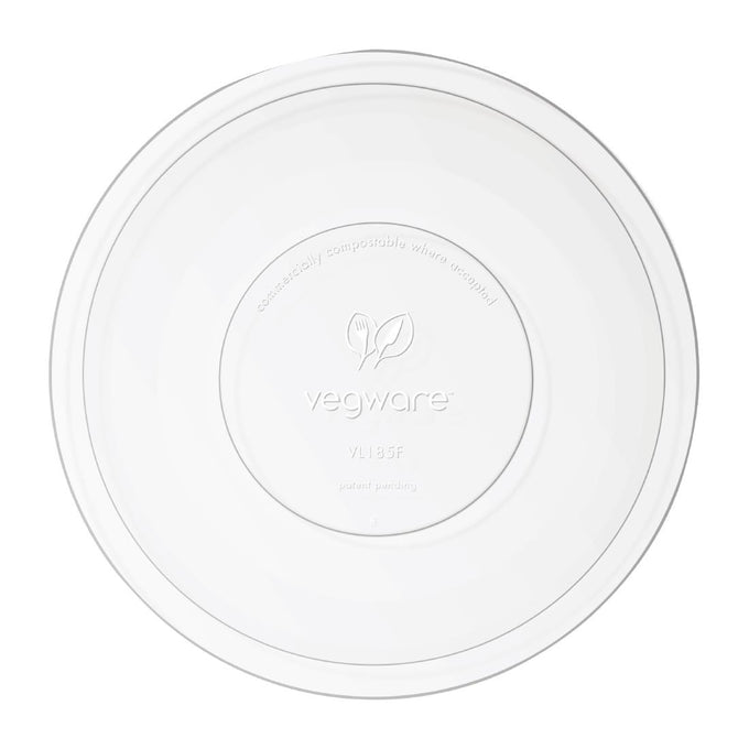 Couvercles plats compostables en PLA série 185 (lot de 300) - Vegware