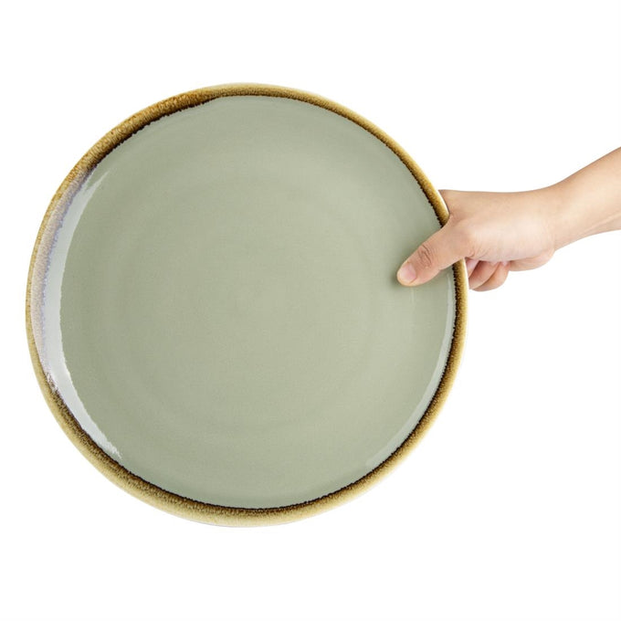 Assiettes plates rondes Kiln mousse 280 mm (lot de 4) - Olympia
