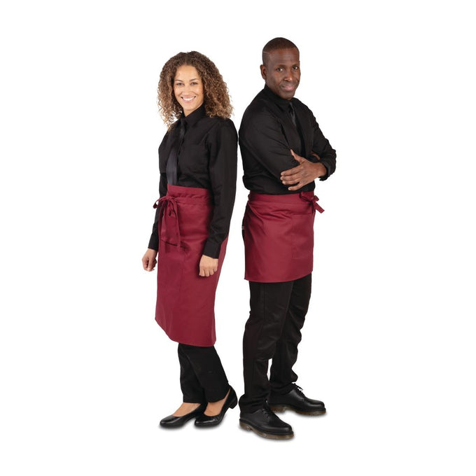 Tablier serveur court bordeaux - Whites Chefs Clothing