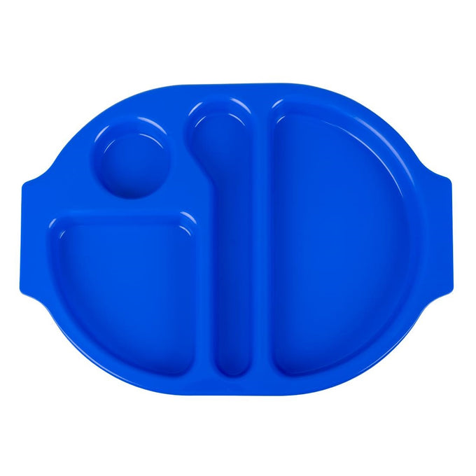 Grands plateaux repas à compartiments en polypropylène Kristallon bleus 375 mm (lot de 10) - Olympia