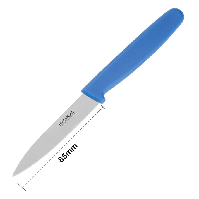 Couteau d'office bleu 75 mm - Hygiplas