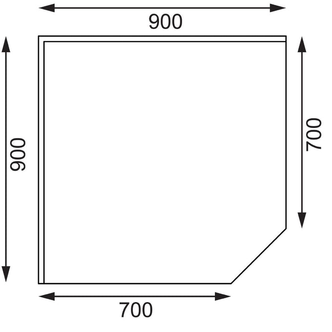 Table d'angle inox 700 mm - Vogue
