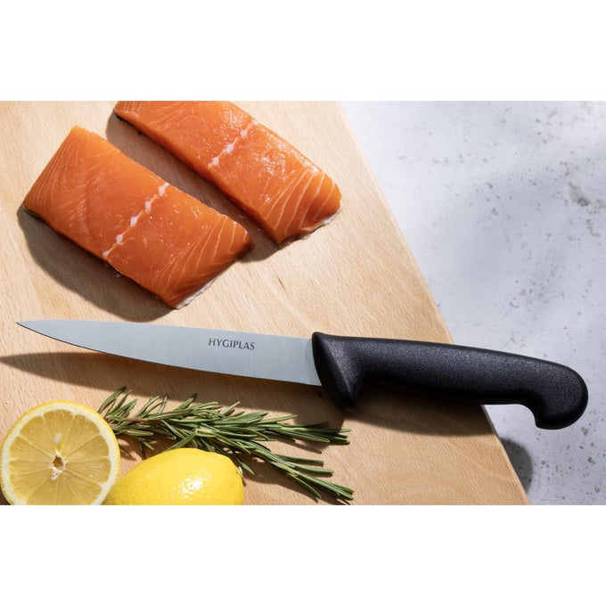 Couteau à filet noir 160 mm - Hygiplas