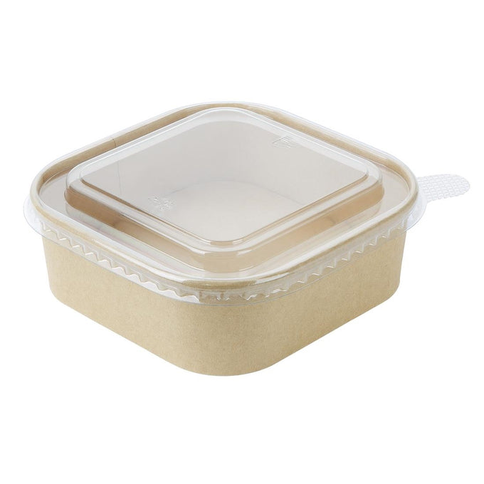 Couvercles PET pour barquettes carrées (lot de 300) - Fiesta Recyclable