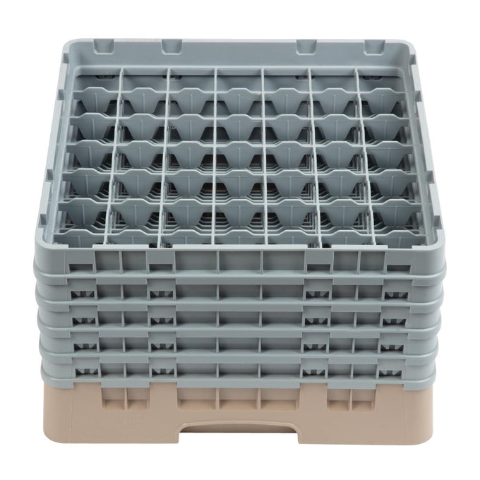 Casier à verres 49 compartiments Camrack beige hauteur max 257 mm - Cambro