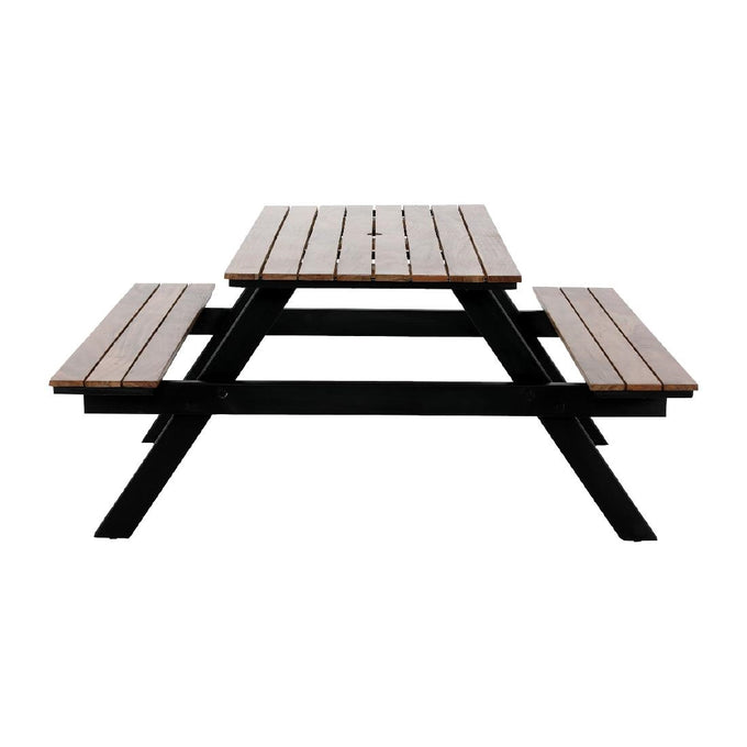 Ensemble table de pique-nique rectangulaire Acacia avec bancs - Bolero