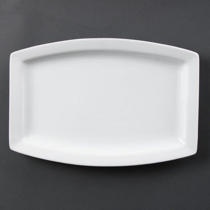 Assiettes rectangulaires Whiteware 320 mm (lot de 6) - Olympia