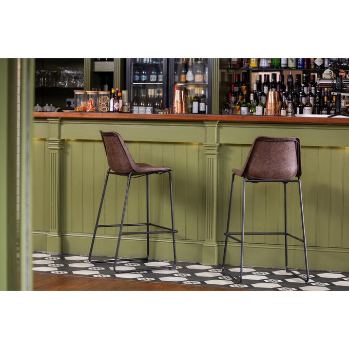 Tabouret haut Rodeo moka - L 565 x P 530 x H 1060 mm - Bolero