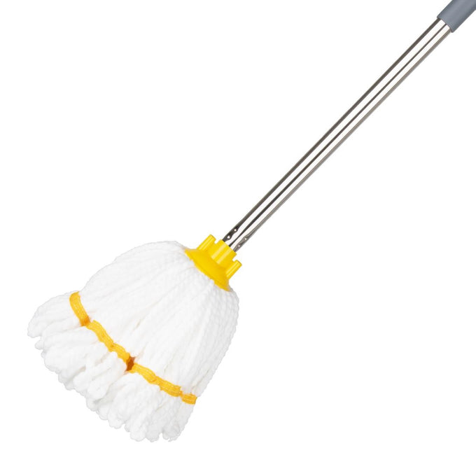 Tête serpillière en microfibre bande jaune 150 g - Jantex