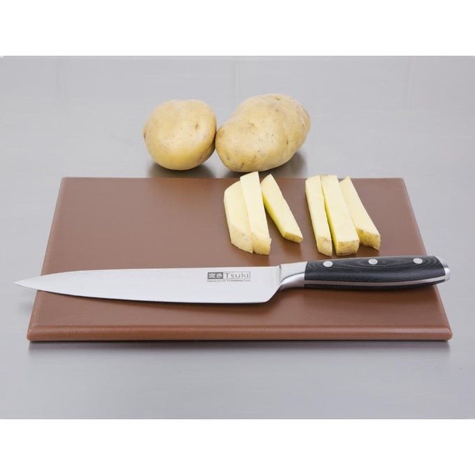 Petite planche à découper haute densité marron - L 305 x P 229 x H 12 mm - Hygiplas