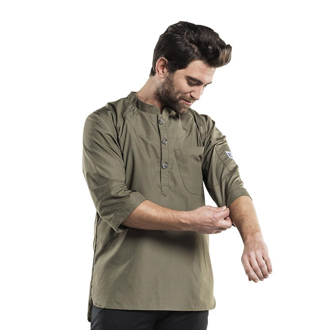 Veste de cuisine mixte Bujutsu verte - Chaud Devant