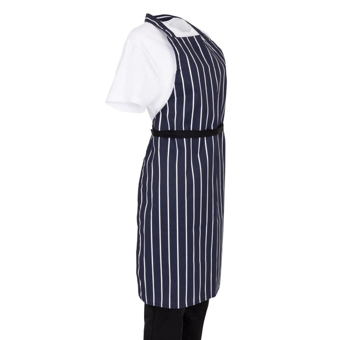 Tablier bavette rayé marine et blanc - Whites Chefs Clothing