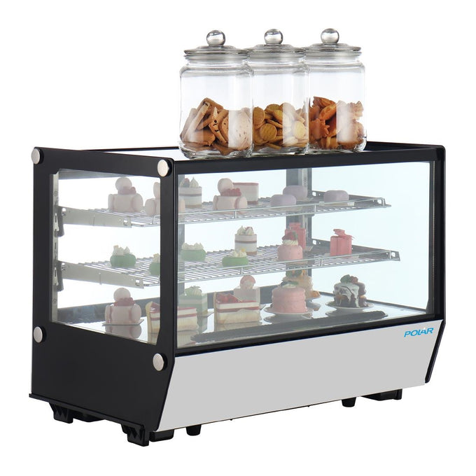 Vitrine de comptoir positive Série G carrée noire 160 L - Polar