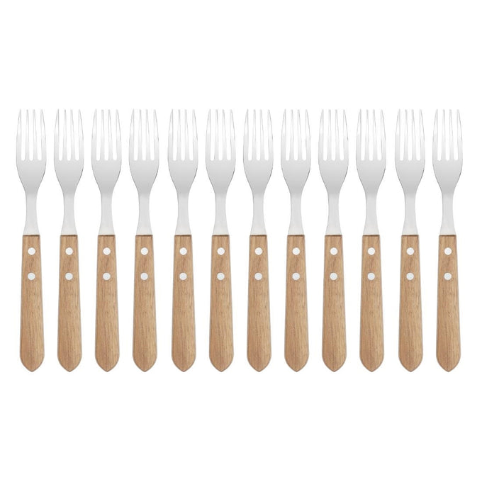 Fourchettes à steak manche en bois d'acacia 100 % FSC 101 mm (lot de 12) - Olympia