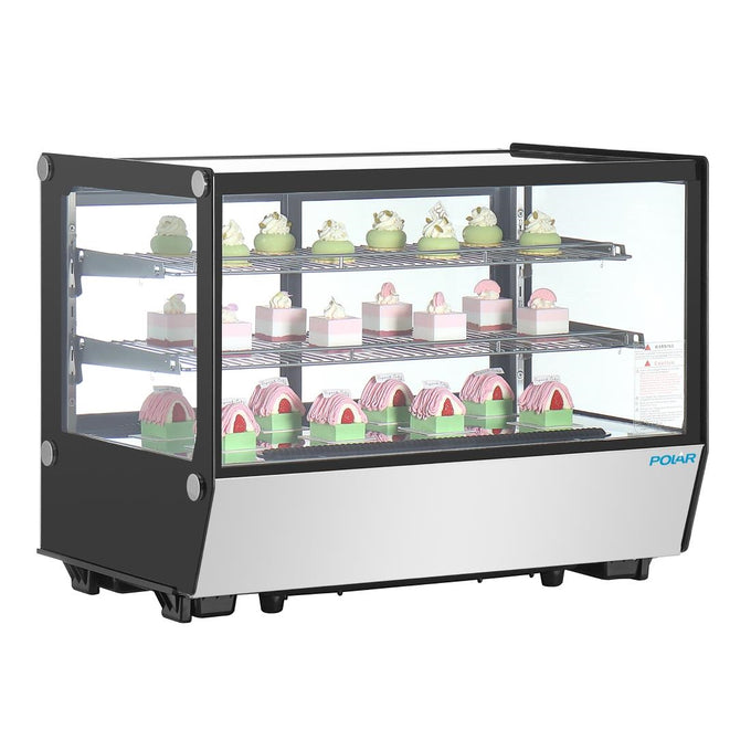 Vitrine de comptoir positive Série G carrée noire 160 L - Polar