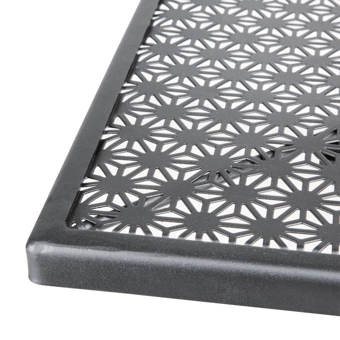 Table bistro carrée en acier ajouré noire 700 mm - Bolero