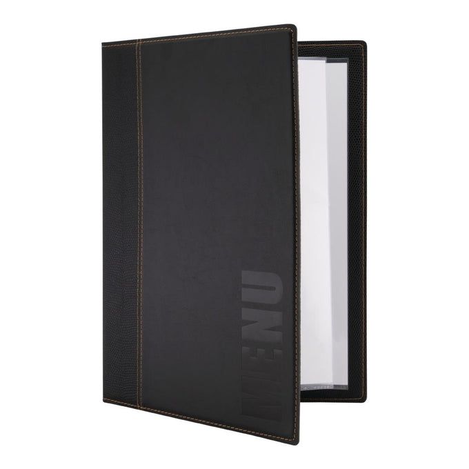 Protège-menus contemporain A4 noir - Securit