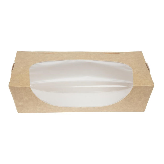 Barquettes à salade kraft recyclables avec fenêtre 1000 ml (lot de 200) - Colpac