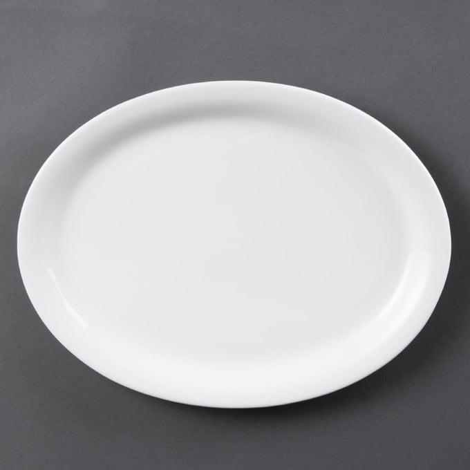 Assiettes Ovales Blanches 295 mm (lot de 6) - Olympia