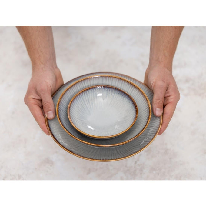 Bols Évasés Drift En Relief Gris 155 mm (lot de 6) - Olympia