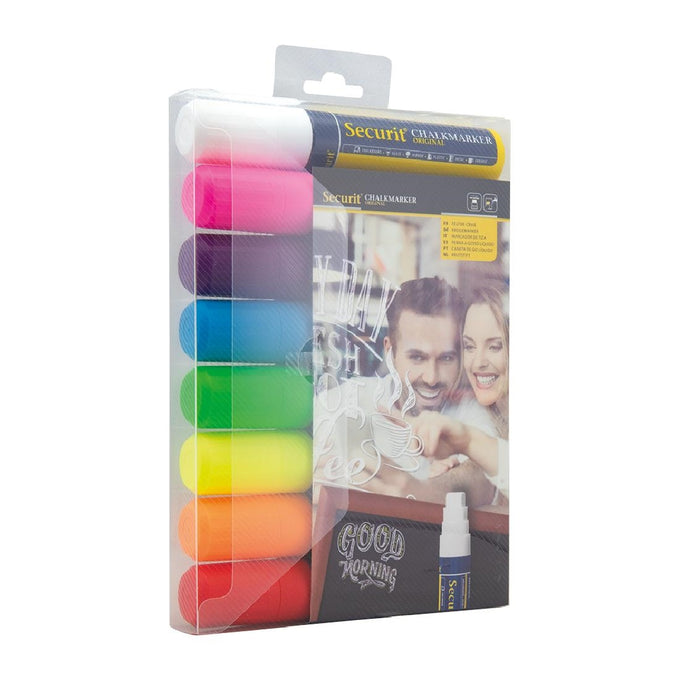 Lot de 8 marqueurs craie Illumigraph 15 mm - Securit