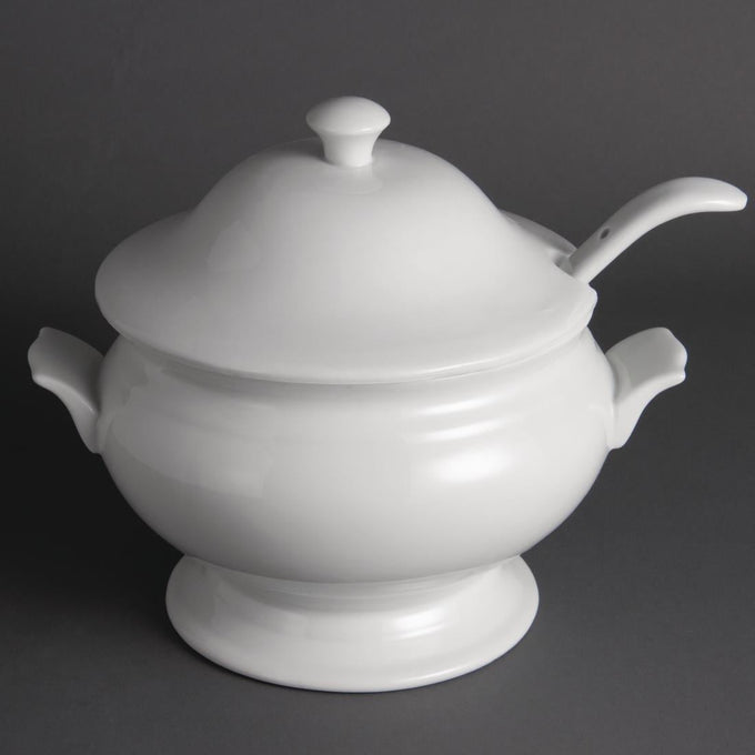 Soupière et louche Whiteware 2,5 L - Olympia