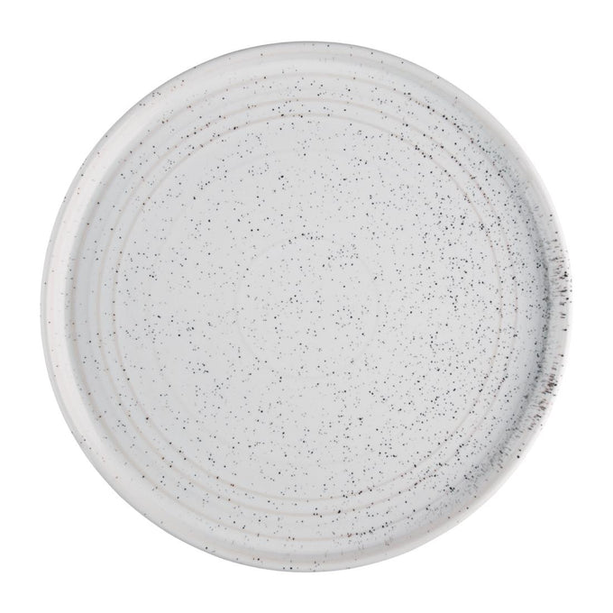 Assiettes plates rondes Cavolo blanc moucheté 270 mm (lot de 4) - Olympia