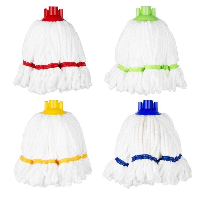 Tête serpillière en microfibre bande jaune 150 g - Jantex