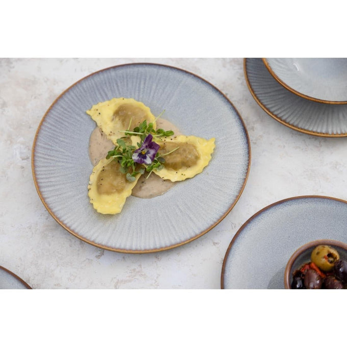 Assiettes Plates Drift En Relief Gris 180 mm (lot de 6) - Olympia