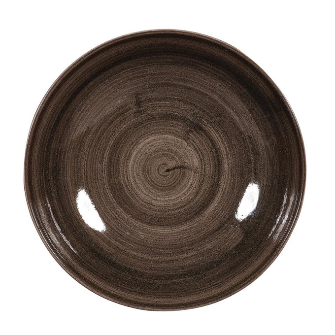 Assiettes avec rebord Stonecast Patina Black 217 mm (lot de 12) - Churchill