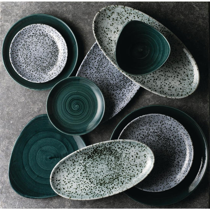 Bols triangulaires Stonecast Patina Rustic Teal 235 mm (lot de 12) - Churchill
