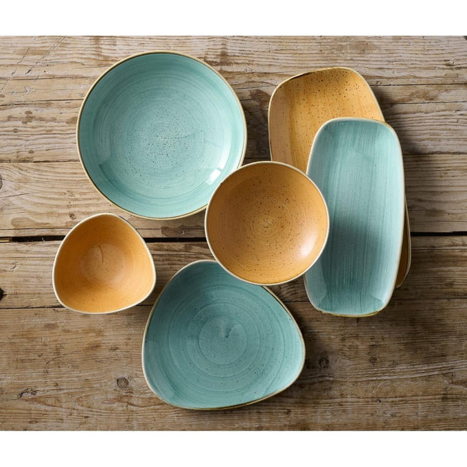 Assiettes oblongues Stonecast Mint No. 4 (355 × 189 mm) (lot de 6) - Churchill