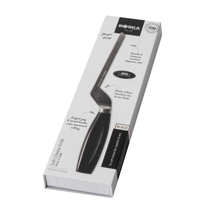 Couteau à fromage à pâte molle manche noir 140 mm - Boska