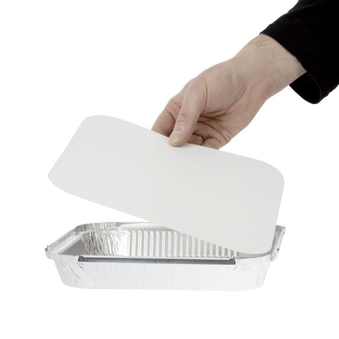 Couvercles en carton pour barquettes profondes et peu profondes en aluminium (lot de 200) - Britin