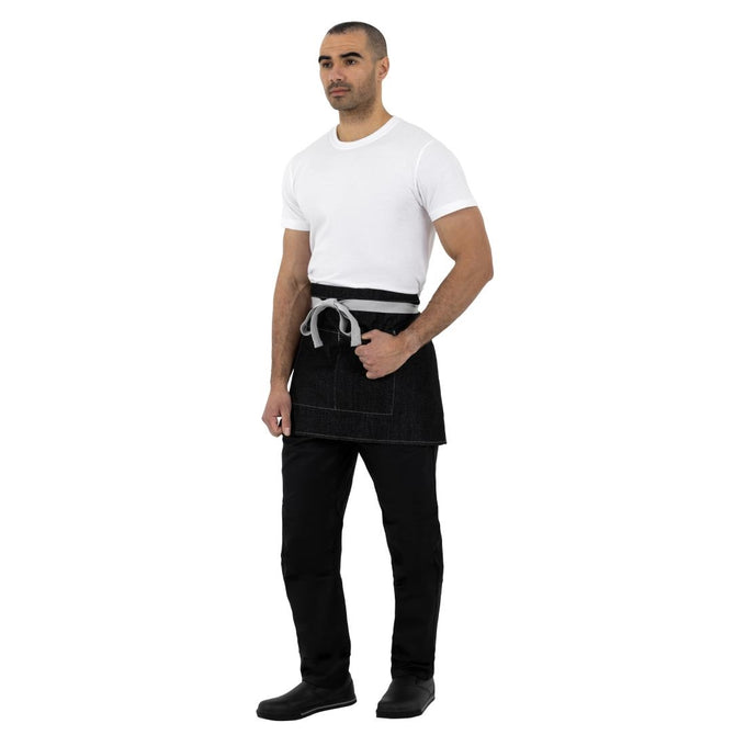 Tablier serveur court denim noir 760 mm - Southside