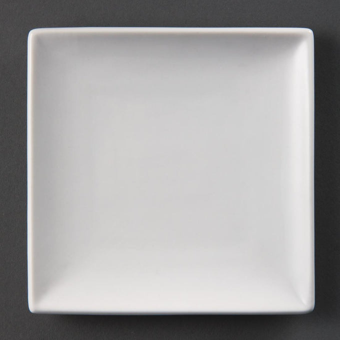 Assiettes Carrées Blanches Whiteware 140 mm (lot de 12) - Olympia