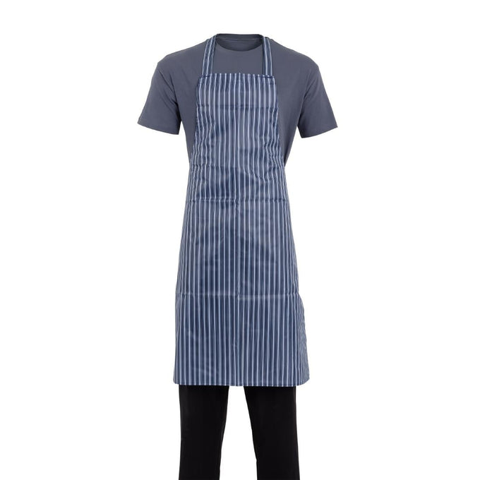 Tablier bavette déperlant bleu et blanc - Whites Chefs Clothing