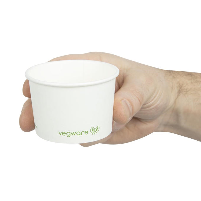 Pots pour aliments chauds compostables 110 ml (lot de 1000) - Vegware