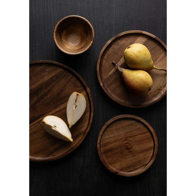 Assiette ronde en acacia 250 mm - Olympia