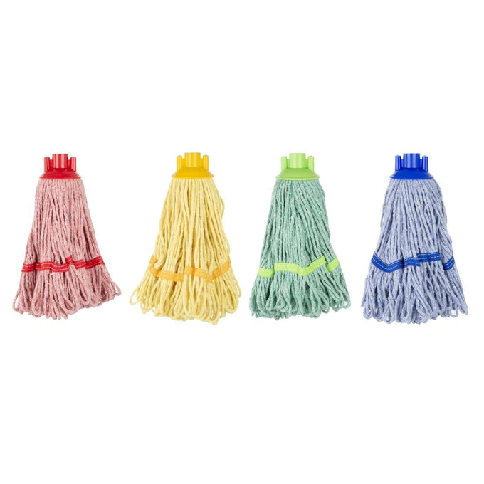 Tête serpillière à franges bande verte 200 g - Jantex